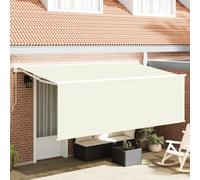 Awning with Blind Cream 350 x 200 x 120 cm Fabric, Metal Berkfield Home Cream One Size