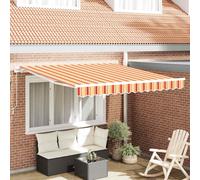 Awning Yellow Orange 350x250x165cm Polyester Manual Retractable UV-Resistant For