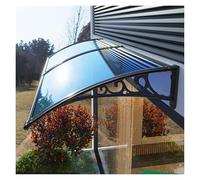 Awnings For Windows Outside - Arch Door Awning Canopy With Aluminum Brackets & Blue Polycarbonate Cover - UV Rain Snow Sunlight Protection Rain Shelter Cover(60x100cm/24x40in)