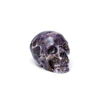 AWNL Amethyst Skull Hand Carved Gemstone Sculpture Fine Art Carving Real Crystal Home Office Decor 3"x 2"x 2.4''