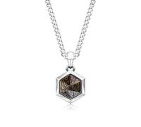 AWNL Men's Pendant Necklace with Gemstones Bronzite Hexagonal Pendant with Stainless Steel Chain Gift for Men Boyfriend Husband