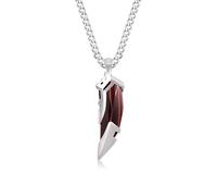 AWNL Men's Red Tiger's Eye Pendant Necklace with Stainless Steel Chain Natural Gemstone Protection Energy Necklace Gift for Men