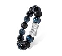 AWNL Viking Hawk's Eye Bracelet,S925 Sliver Runes Engraving Charm