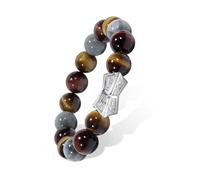 AWNL Viking Multi-Gemstone Bracelet,S925 Sliver Runes Engraving Charm