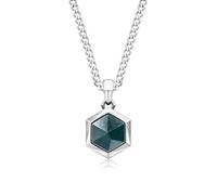AWNL Viking Shield Necklace Natural Bloodstone Hexagon Pendant
