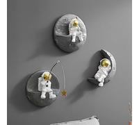 AWNR 3 Pcs Astronauts Wall Sculpture Decor for Modern Home Decor Background 3D Wall Decorations for Living Room Sofa Bedroom Wall Decor Outer Space Theme Wall Decor for Kids Room