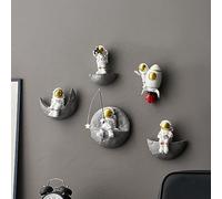 AWNR Astronaut Wall Decor Set of 5 Outer Space Theme Decorations Wall Sculptures Space Decor for Modern Home Decor Background 3D Wall Decor for Bedroom Living Room Kids Boys Room Playroom