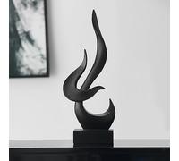 AWNR Black Flame Abstract Sculpture Resin Art Statue Modern Home Decor for Living Room TV Stand Office Shelf Accents Minimalist Figurines Centerpiece Table Decorations