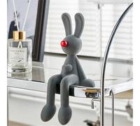 AWNR Bookshelf Decor-Abstract Rabbit Figurin,Home Decoration Aesthetic for Coffee Table, Office，Book Nook,Knick Knacks for Shelves (Gray)