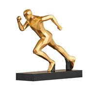 AWNR Gold Decor Abstract Sculpture of a Running Statue- Exquisite Resin Figurine for Modern Home Decor Living Room Shelf Office Decorations, Perfect for Bookshelf, Desk, and TV Stand Accents (B)