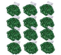 AwnsIMfreien 12-Pack Cheerleading Pom Poms Game Day Cheerleading Poms with Comfort Grip Handles for Sports Teams, Dance, and Pep Rallies, Green, Pom