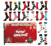 AwnsIMfreien Advent Calendar 2025, Christmas Advent Calendars 24 Day Christmas Countdown Calendar with 12 Pairs Socks for Women, Men, Kids Holiday, Countdown