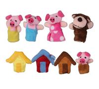 AwnsIMfreien Animal Finger Puppets, Little Pigs Finger Puppets, 8PCS Mini Soft Plush Toddler, Cute