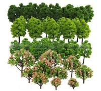 AwnsIMfreien Architecture Model Materials, Model Tree 70Pcs/Set Assorted DIY Simulation Miniature Trees with Stake Trees for Architecture Railway Scenery Landscape, Miniature