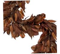 AwnsIMfreien Autumn Garland, Magnolia Leaf Garland, 9.2ft Extra Long Brown Artificial Magnolia Fall Decorations for Home Fireplace Mantel Christmas Thanksgiving, Fall for Mantle