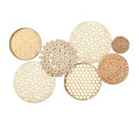 AwnsIMfreien Boho Wall Baskets 7Pcs/Set Different Size & Style Boho Wall Basket Decor Straw Woven & Round Decorative Art for Living Room, Bedroom, Farmhouse, Nursery, Decor