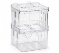 AwnsIMfreien Breeder Box for Fish Tank 2 Layer Transparent Aquarium Breeder Box with Sucrion Cups Plastic Fish Breeding Boxes for Small Shrimp Clown Guppies, for Aquarium