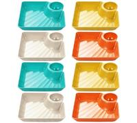 AwnsIMfreien Chips and Dip Serving Dish, 8Pcs Dumpling Plate, Chips and Dip Serving Dish Set, Colorful Reusable Square Plastic Snack Plates for Sushi, Appetizers, Party, Chip and Bowl