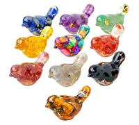 AwnsIMfreien Crystal Animals, 10pcs Crystal Figurines Bird Decoration, Miniature Glass Animals, Natural Gravel Resin Birds For Home, Office & Car Decor (1.18x0.79 Inch), Glass Bird