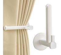 AwnsIMfreien Curtain Tie Backs Hooks, L Shaped Self Adhesive Curtain Hooks, Telescopic ＆ 90° Adjustable Holdbacks, Plastic Holder for Home Office, Self Adhesive