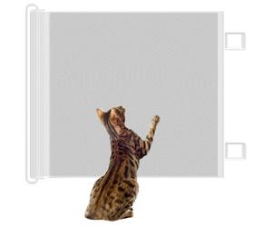 AwnsIMfreien Door Guard, 1 Pack Extendable Stair Gate, Auto-retractable Pet Door Guard, No-drill Mesh Gate For Cats & Dogs, White (51.18x30.71 Inch), Grid