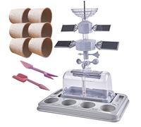 AwnsIMfreien Gardening Kit for Kids, Kids Garden Kit with Drip Irrigation System and Solar LED Grow Light Space Solar Plant Growing Educational Science Gardening for, Garden