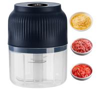AwnsIMfreien Garlic Grinder, Electric Garlic Chopper, 4-Leaf Blade Chopper Portable Mini Food Grinder with Container and Lid for Ginger, Chili, Vegetables, Mincer