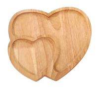 AwnsIMfreien Heart Shaped Tray, Heart Shaped Plate Wooden Serving Tray Romantic Charcuterie Board 2 Compartment 9.1x8.7in Platter for Wedding Candlelight Dinner, Serving