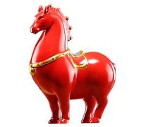 AwnsIMfreien Horse Sculpture, Horse Statue Chinese Ceramic Figurine Red Tang Dynasty Style Sculpture Art Decor for Home Office Desk & Shelf, Figurine