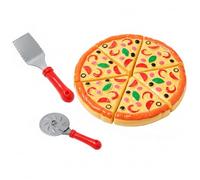 AwnsIMfreien Pizza Toy, Realistic Pizza Play Set - Toy with Cutter for Kids Kitchen, Interactive Play Food Set for Imaginative Cooking and Fine Motor Skills