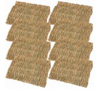 AwnsIMfreien Rabbit Bed, 8pcs Rabbit Cage Mats, Natural Edible Straw Bunny Beds, Hand-woven Soft Resting & Chewing Pads For Small Pets, Small Size, Bunny Mat