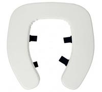 AwnsIMfreien Raised Toilet Seats For Elderly - Comfortable & Secure Padded Toilet Seat Riser with Adjustable Straps, Water-Resistant Beige Cover for Added Bathroom Safety, White, Raised Seat