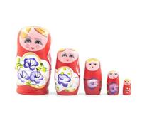 AwnsIMfreien Russian Nesting Dolls, Russian Nesting Dolls, 5-Layer Wooden Matryoshka Doll Set with Vibrant Floral Art, for Kids & Home Decor, Matryoshka Doll