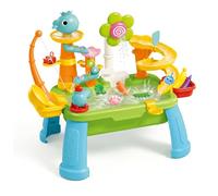 AwnsIMfreien Sand and Water Table, Fun Kids Water Table with Electric Recirculating Play Sink, Multi-activity Center with Fishing & Slide for Boys Girls, Play