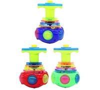 AwnsIMfreien Spinning Tops for Kids - 3 Pack Light Up Spinner Toy with Music, Fun Hand Spun Gyroscope Toys for Party Favors, Spinning Light Up Toy