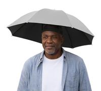 AwnsIMfreien Umbrella Hat, 69cm Large Sun Hat UV Blocking Headwear Hands-Free Foldable Parasol for Outdoor Activities, Grey, Parasol