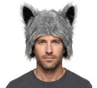 AwnsIMfreien Wolf Ears, Wolf Hat Warm Cozy Plush Animal Hat Winter Beanie for Cold Weather, Cosplay and Outdoor Activities, Beanie