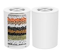 AWO 2 PACK A-01 Replacement Shower Head Filter Cartridge Compatible with Afina Showerhead,Multi Stage Shower Filtration Systems for Hard Water Reduces Chlorine,Fluoride and Harmful Substance
