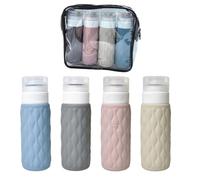 AWOCAN 4PCS Travel Bottles for Toiletries LeakProof Squeezable Refillable Travel Containers Empty Plastic Bottles With Storage Bag (blue+grey+beige+pink)