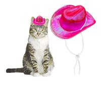AWOCAN Dog and Cat Cowboy Hat, Pet Costume, Mini Hat for Halloween Party Decoration (Rose Red-Style2, Small)