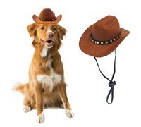 AWOCAN Dog Cowboy Hat Cat Cowboy Hat Pet Cowboy Costume Mini Cowboy Hat for Dogs Cat Holiday Halloween Pet Party Decoration (Brown, Large)