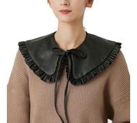 AWOCAN Fake Collars Shawl Detachable Blouse Faux False Collar Cape Half Shirts Collar Wrap Top for Women (BLACK-1)