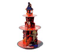 AWOCAN Halloween Cupcake Stand 3 Tier Cupcake Stand Cake Stand for Dessert Table Cupcakes Party Supplies Halloween Decorations (ORANGE-2)
