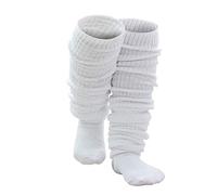 AWOCAN Loose Socks Japanese Style Student Girls Socks White Lolita Leg Warmer Bubble Slouch Cotton Socks Super Long Socks 15.7-71 Inch, White, 40CM(15.75inch)