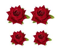 AWOCAN Rose Flower Hair Clip Bohemia Flannel Elegant Hair Pins Rose Bridal Hair Pins Bridesmaid Headpiece for Women Flamenco Dancer Bridal Party Wedding (Red-style2)