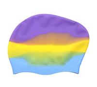 AWOCAN Silicone Long Hair Swim Cap Women Girl Waterproof Bathing Pool Swimming Cap Cover Ears to Keep Your Hair Dry, Anti-Slip and 3D Soft Stretchable Durable,Easy to Put On and Off (PURPLE)
