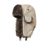 AWOCAN Trapper Hat Warm Faux Fur Winter Hat with Ear Flaps Windproof Waterproof Snow Ski Hats for Women Men (UK, Alpha, L, Beige)