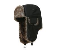 AWOCAN Trapper Hat Warm Faux Fur Winter Hat with Ear Flaps Windproof Waterproof Snow Ski Hats for Women Men (UK, Alpha, L, Black)