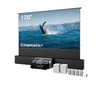 AWOL Aetherion Max ultra short throw projector & 120" Motorized ALR Floor Rising Screen & 120" Universal UST Projector Stand & ThunderBeat 4.2.2 All-Wireless Home Theater Sound System