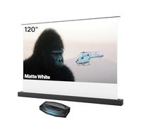 AWOL VISION Aetherion Pro + 120" Matte White Floor Screen Bundle - 4K UHD Ultra Short Throw Triple Laser Projector Built-in Google TV Wide View Angle Home Entertainment & Daily Gaming